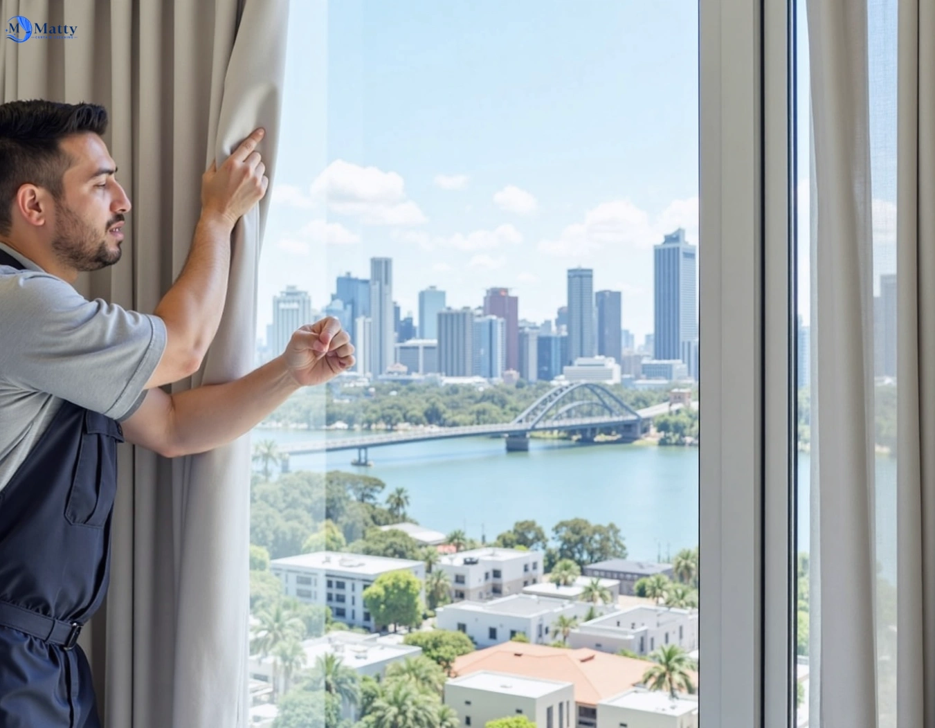 Professional curtain steam cleaning service woolloongabba QLD by Matty Curtain Cleaning