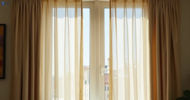 Dull dusty drapes in woolloongabba before professional cleaning